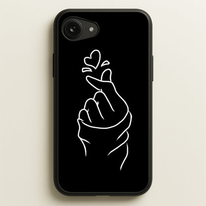 Cute Heart Finger Snap Black  -  Phone Case for iPhone 16e