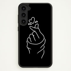 Cute Heart Finger Snap Black  -  Phone Case for Galaxy S23 Plus
