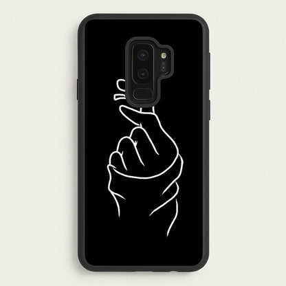 Cute Heart Finger Snap Black  -  Phone Case for Galaxy S9 Plus