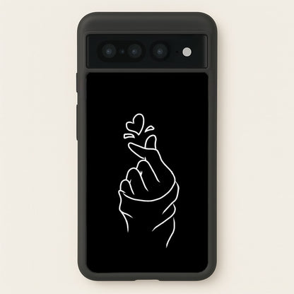 Cute Heart Finger Snap Black  -  Phone Case for Google Pixel 7 Pro