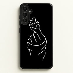 Cute Heart Finger Snap Black  -  Phone Case for Galaxy A34