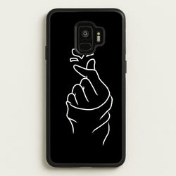Cute Heart Finger Snap Black  -  Phone Case for Galaxy S9