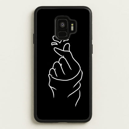Cute Heart Finger Snap Black  -  Phone Case for Galaxy S9