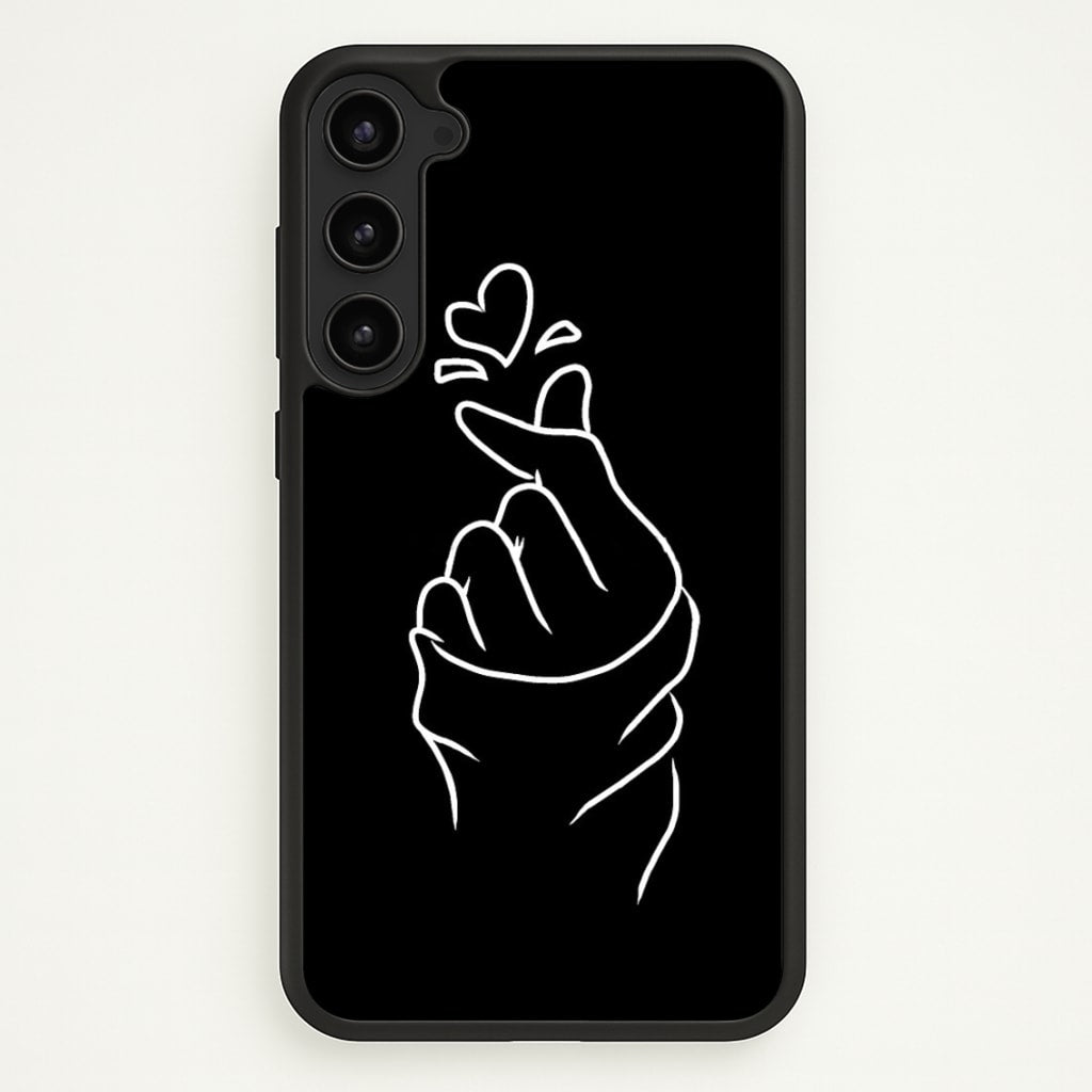 Cute Heart Finger Snap Black  -  Phone Case for Galaxy S23