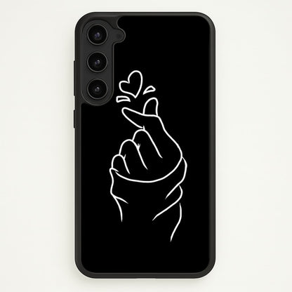 Cute Heart Finger Snap Black  -  Phone Case for Galaxy S23