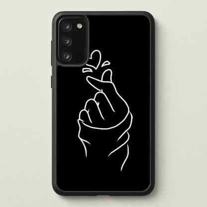 Cute Heart Finger Snap Black  -  Phone Case for Galaxy S20