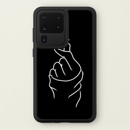 Cute Heart Finger Snap Black  -  Phone Case for Galaxy S20 Ultra