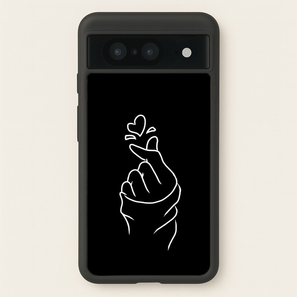 Cute Heart Finger Snap Black  -  Phone Case for Google Pixel 8