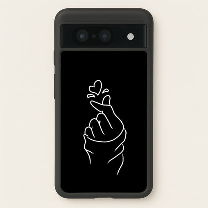 Cute Heart Finger Snap Black  -  Phone Case for Google Pixel 8
