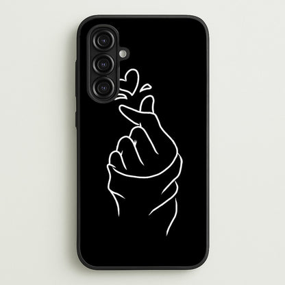 Cute Heart Finger Snap Black  -  Phone Case for Galaxy A16