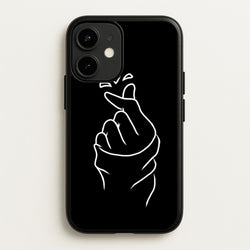 Cute Heart Finger Snap Black  -  Phone Case for iPhone 12 / 12 Pro