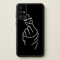 Cute Heart Finger Snap Black  -  Phone Case for Galaxy A71