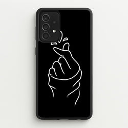 Cute Heart Finger Snap Black  -  Phone Case for Galaxy A52 / A52s