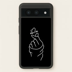 Cute Heart Finger Snap Black  -  Phone Case for Google Pixel 8a