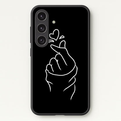 Cute Heart Finger Snap Black  -  Phone Case for Galaxy S25