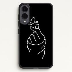 Cute Heart Finger Snap Black  -  Phone Case for Galaxy S25 Edge