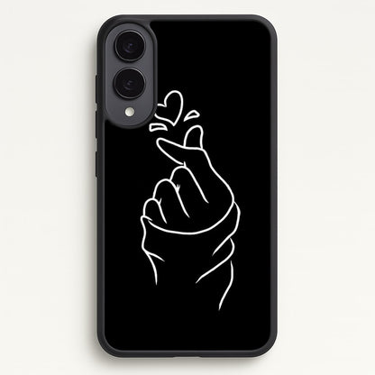 Cute Heart Finger Snap Black  -  Phone Case for Galaxy S25 Edge
