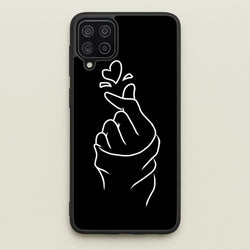Cute Heart Finger Snap Black  -  Phone Case for Galaxy A12