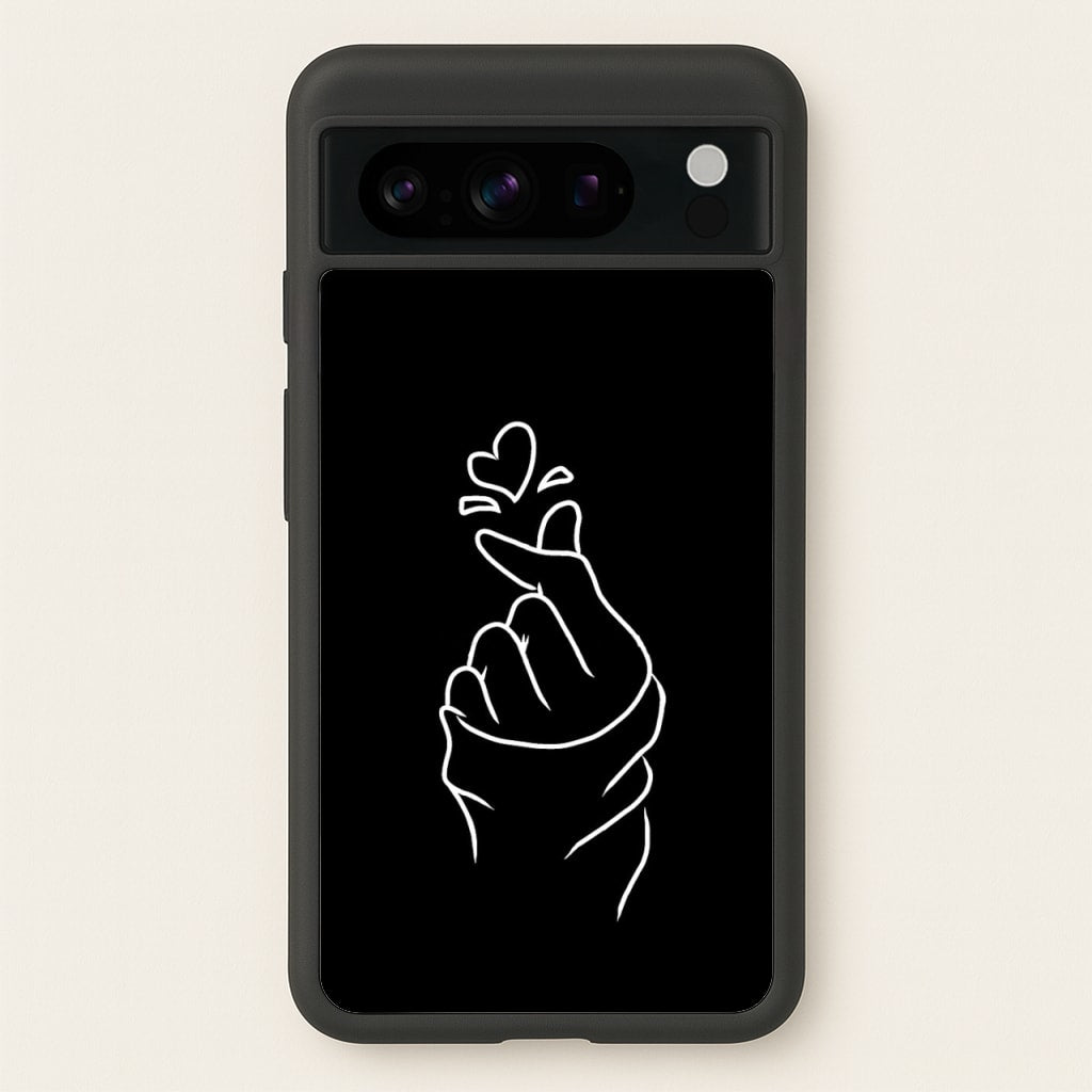 Cute Heart Finger Snap Black  -  Phone Case for Google Pixel 8 Pro