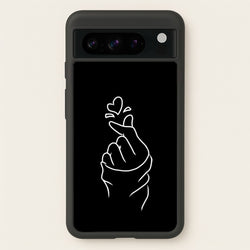 Cute Heart Finger Snap Black  -  Phone Case for Google Pixel 8 Pro