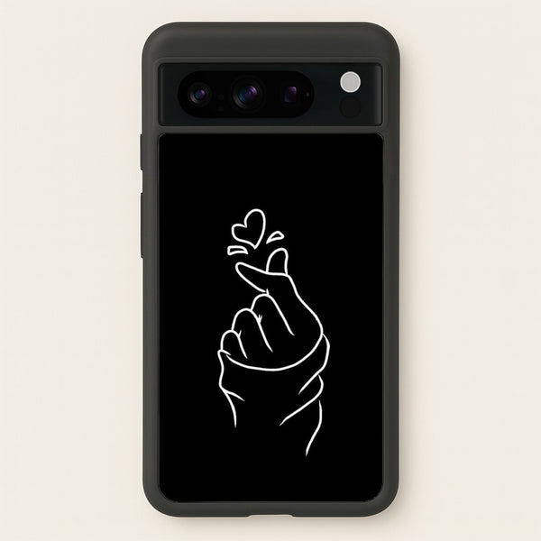 Cute Heart Finger Snap Black  -  Phone Case for Google Pixel 8 Pro