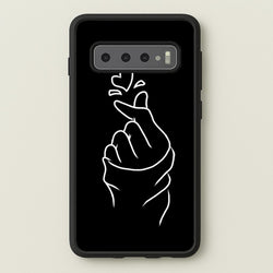 Cute Heart Finger Snap Black  -  Phone Case for Galaxy S10 Plus