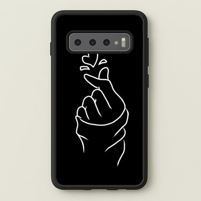 Cute Heart Finger Snap Black  -  Phone Case for Galaxy S10 Plus