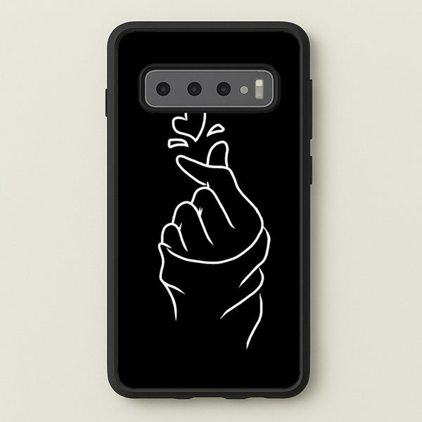 Cute Heart Finger Snap Black  -  Phone Case for Galaxy S10 Plus