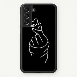 Cute Heart Finger Snap Black  -  Phone Case for Galaxy S22 Plus