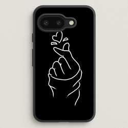 Cute Heart Finger Snap Black  -  Phone Case for Google Pixel 9a