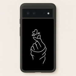 Cute Heart Finger Snap Black  -  Phone Case for Google Pixel 6