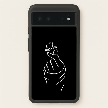 Cute Heart Finger Snap Black  -  Phone Case for Google Pixel 6