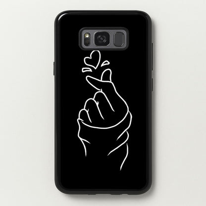Cute Heart Finger Snap Black  -  Phone Case for Galaxy S8 Plus