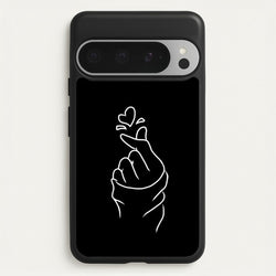 Cute Heart Finger Snap Black  -  Phone Case for Google Pixel 9 Pro XL