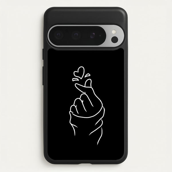 Cute Heart Finger Snap Black  -  Phone Case for Google Pixel 9 Pro XL