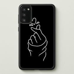 Cute Heart Finger Snap Black  -  Phone Case for Galaxy S20FE