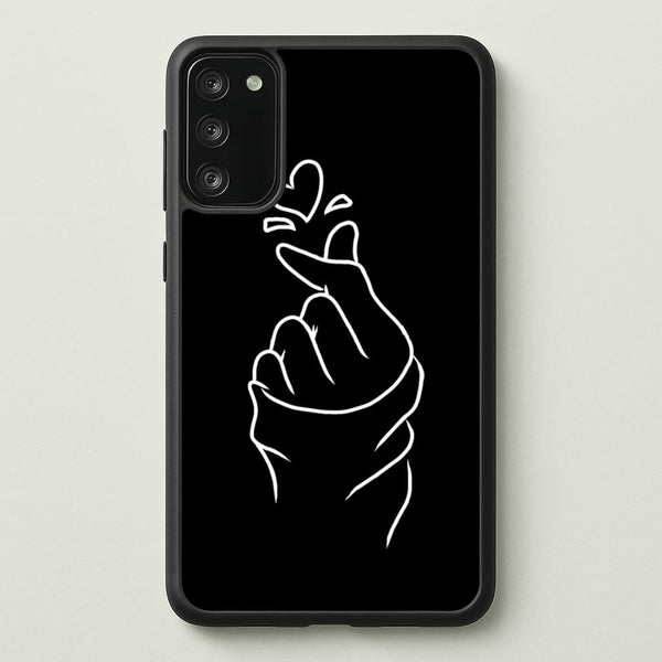 Cute Heart Finger Snap Black  -  Phone Case for Galaxy S20FE