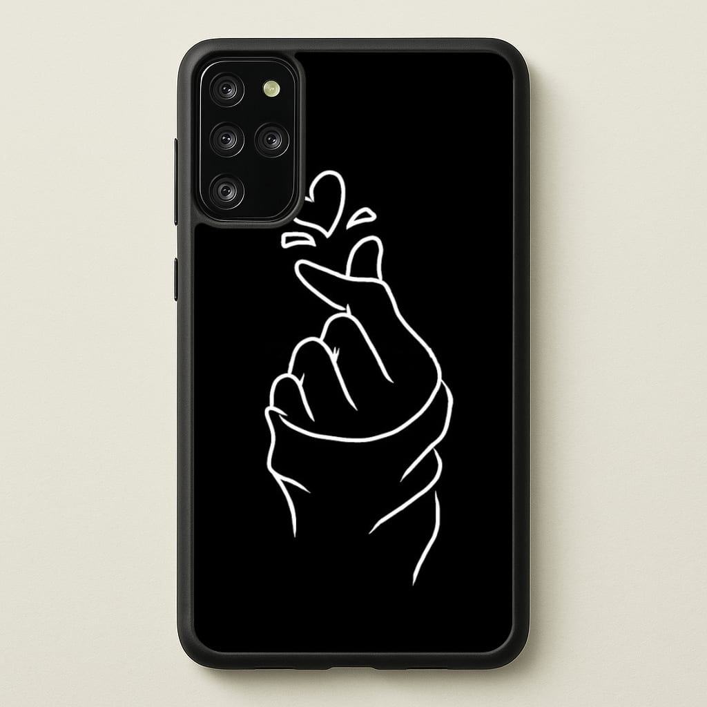 Cute Heart Finger Snap Black  -  Phone Case for Galaxy S20 Plus