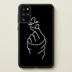 Cute Heart Finger Snap Black  -  Phone Case for Galaxy S20 Plus