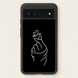 Cute Heart Finger Snap Black  -  Phone Case for Google Pixel 7