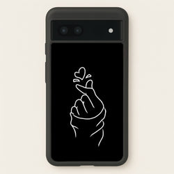 Cute Heart Finger Snap Black  -  Phone Case for Google Pixel 7a