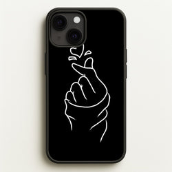 Cute Heart Finger Snap Black  -  Phone Case for iPhone 13