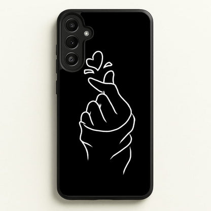 Cute Heart Finger Snap Black  -  Phone Case for Galaxy A36