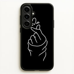 Cute Heart Finger Snap Black  -  Phone Case for Galaxy A56