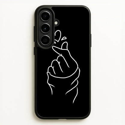 Cute Heart Finger Snap Black  -  Phone Case for Galaxy A56