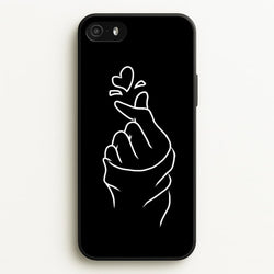 Cute Heart Finger Snap Black  -  Phone Case for iPhone 5 / 5s / SE 2016