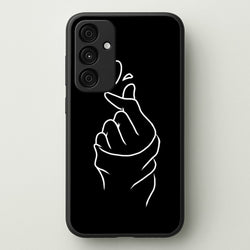 Cute Heart Finger Snap Black  -  Phone Case for Galaxy A15