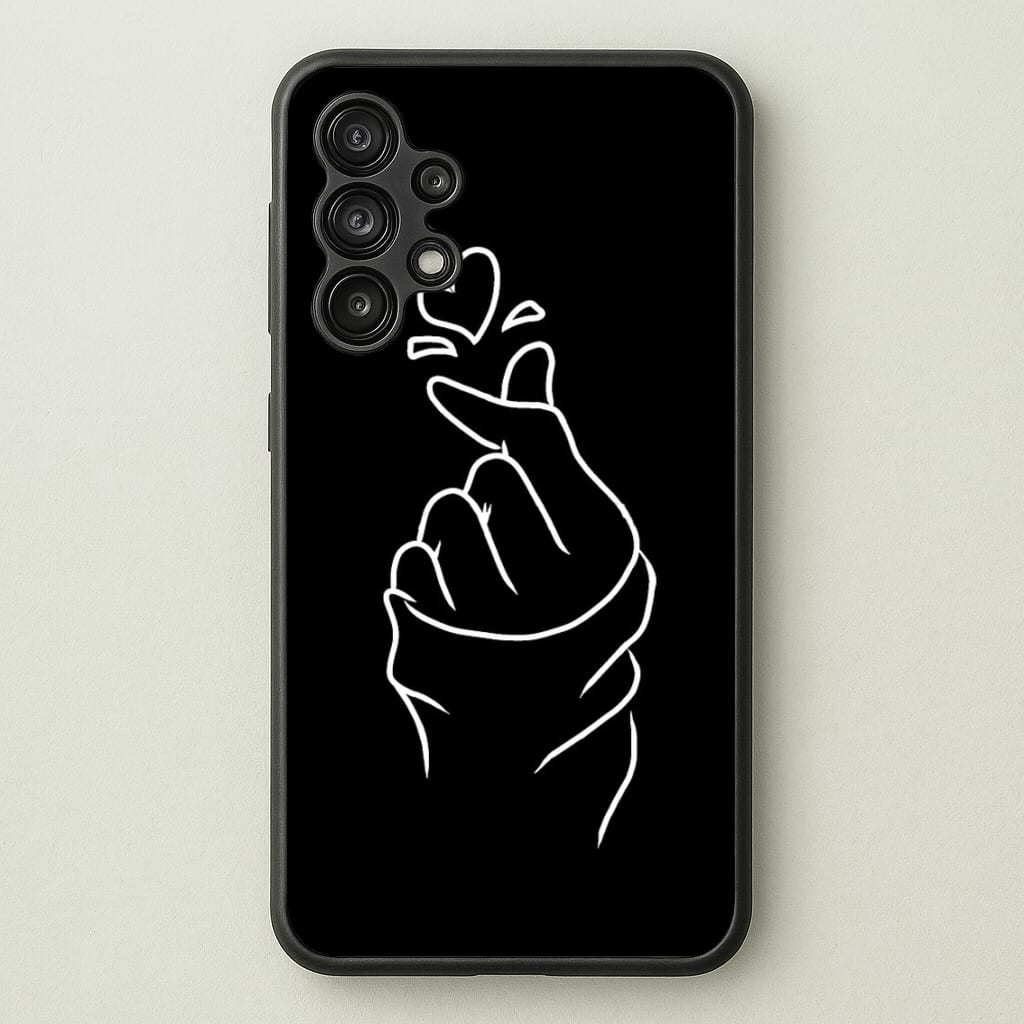 Cute Heart Finger Snap Black  -  Phone Case for Galaxy A13