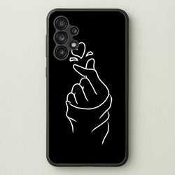 Cute Heart Finger Snap Black  -  Phone Case for Galaxy A13