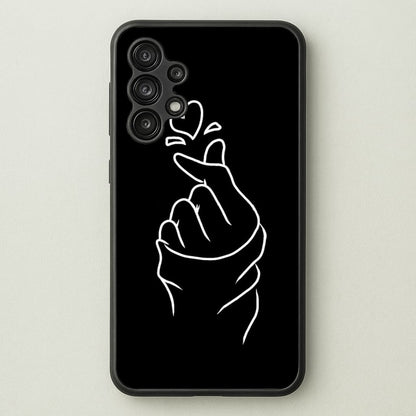 Cute Heart Finger Snap Black  -  Phone Case for Galaxy A13